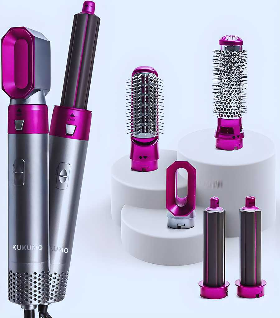 5-in-1 Hair Styling Tool – Dry, Curl, Straighten & More!