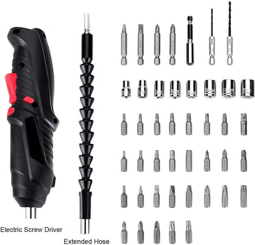 Metal Electric Screwdriver with 47-Piece Bit Set