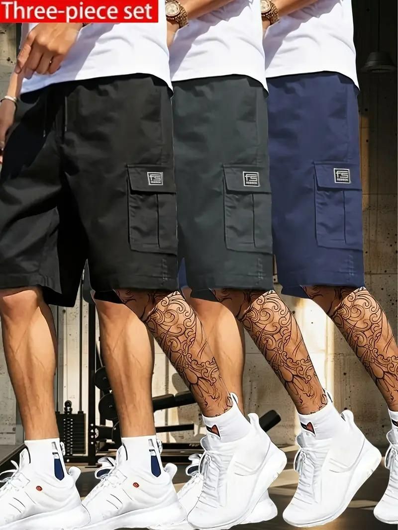Men’s Cotton Cargo Shorts – Pack of 3 for Ultimate Comfort