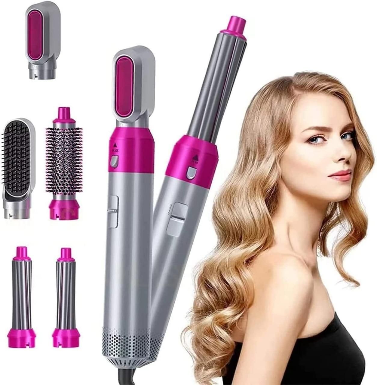 5-in-1 Hair Styling Tool – Dry, Curl, Straighten & More!