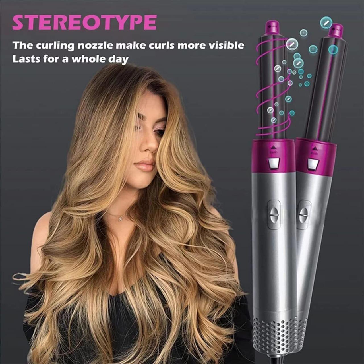 5-in-1 Hair Styling Tool – Dry, Curl, Straighten & More!